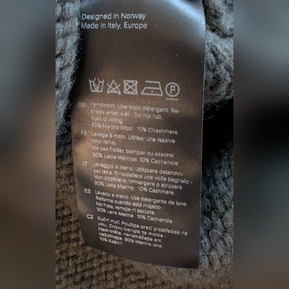 We Norwegians Setesdal Oversized Fair Isle Turtleneck Sweater Wool Cashmere Sz L - Picture 4 of 6